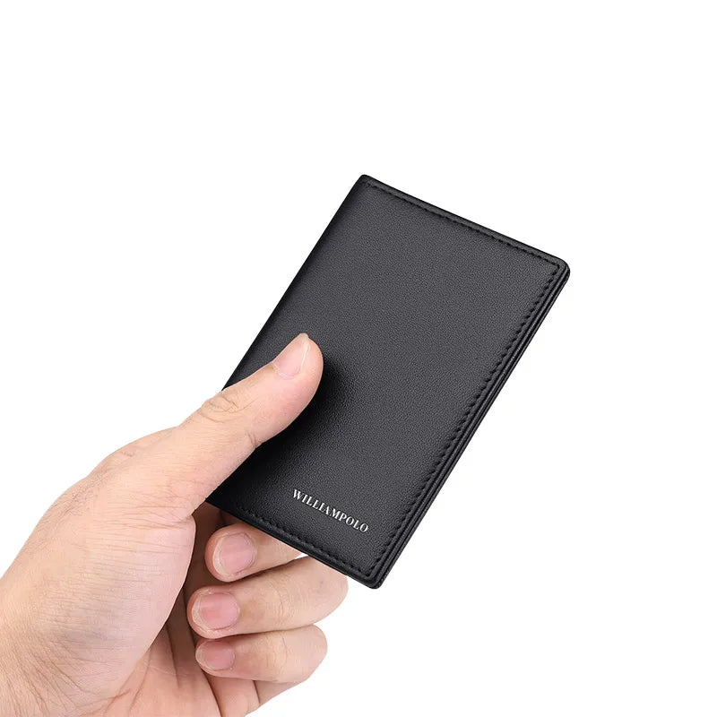 Carteira Slim de Couro Masculina William Polo Atlas