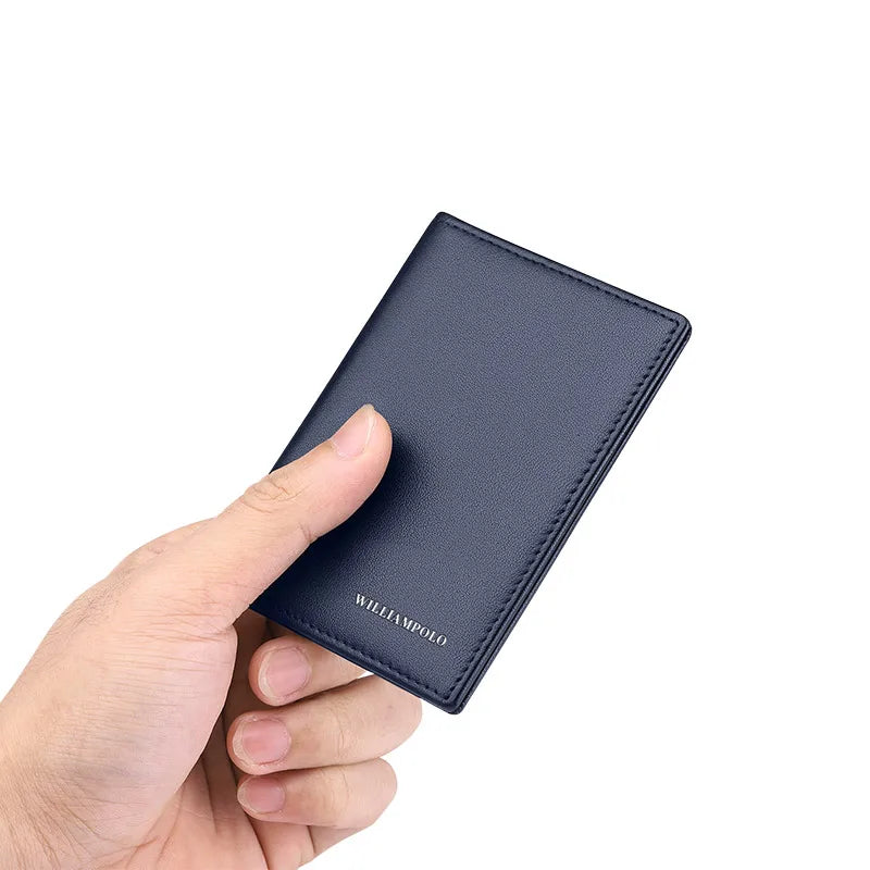 Carteira Slim de Couro Masculina William Polo Atlas