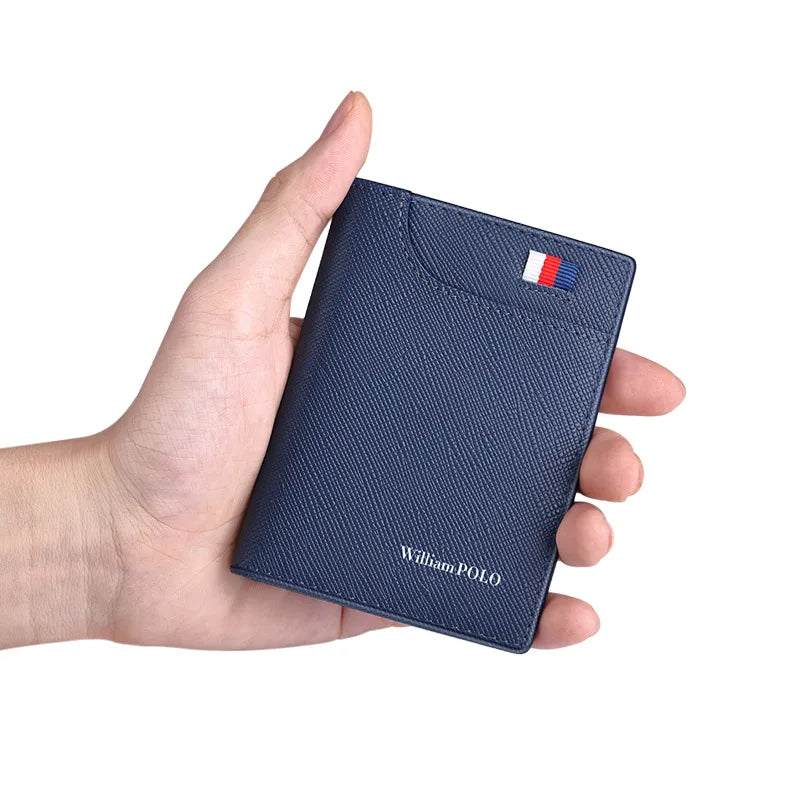 Carteira Slim de Couro Masculina William Polo Travel